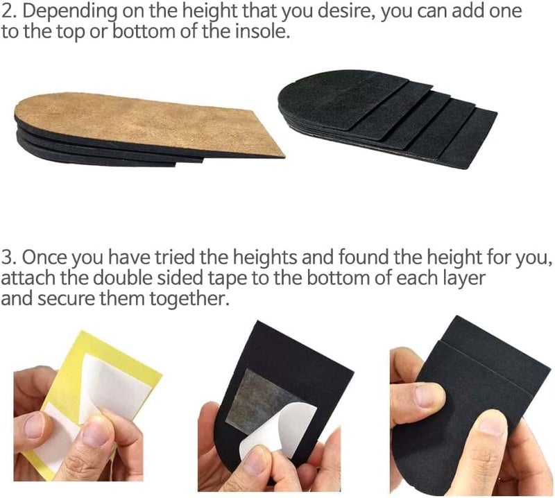 BalanSole Adjustable Leg Length Discrepancy Heel Lifts Inserts Insoles - Pack of 2 (5 Layer Brown Large) - Image 3